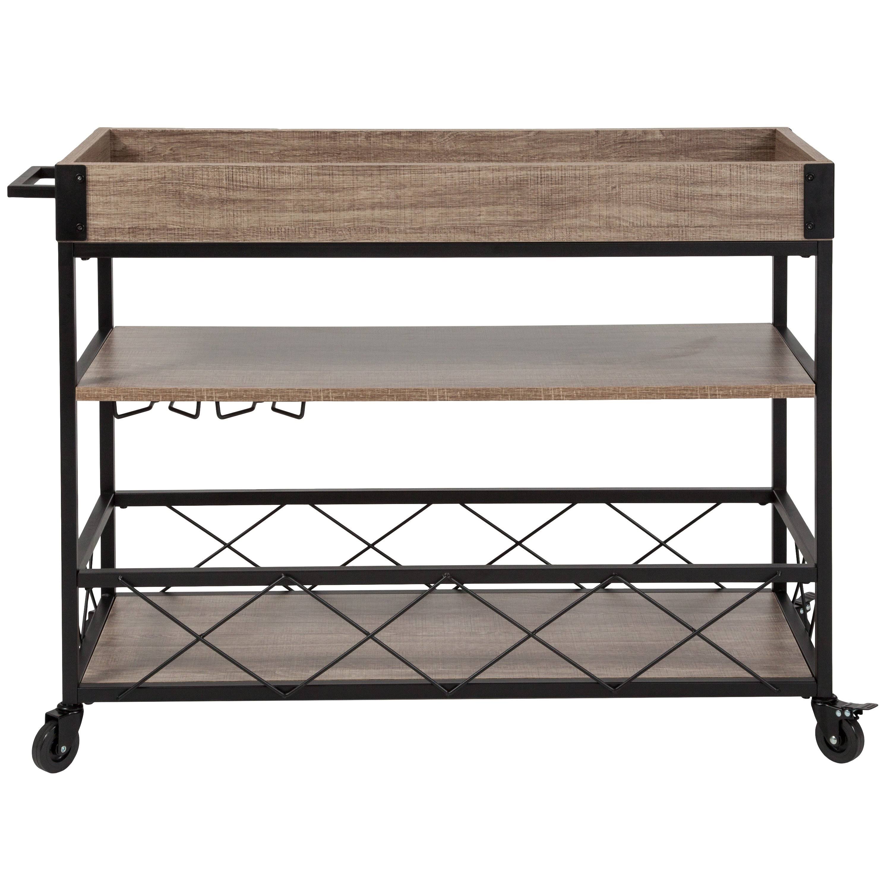 Oak Wood Kitchen Bar Cart K30942