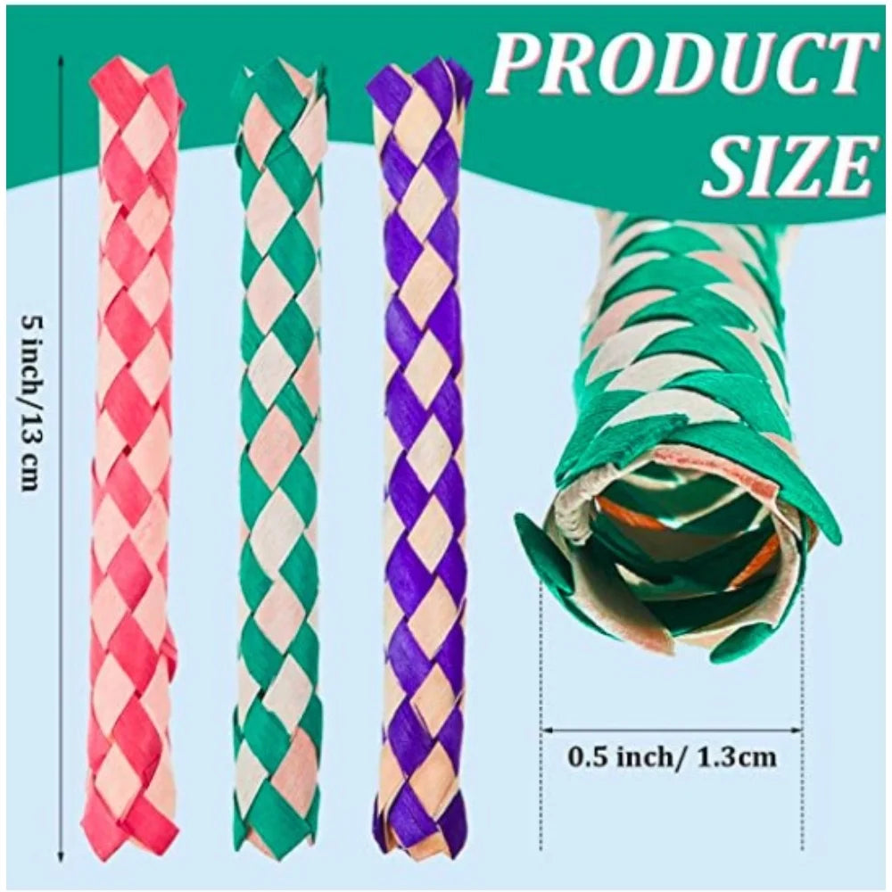 Classic Chinese Bamboo Finger Traps Bulk Pack of 72 O324