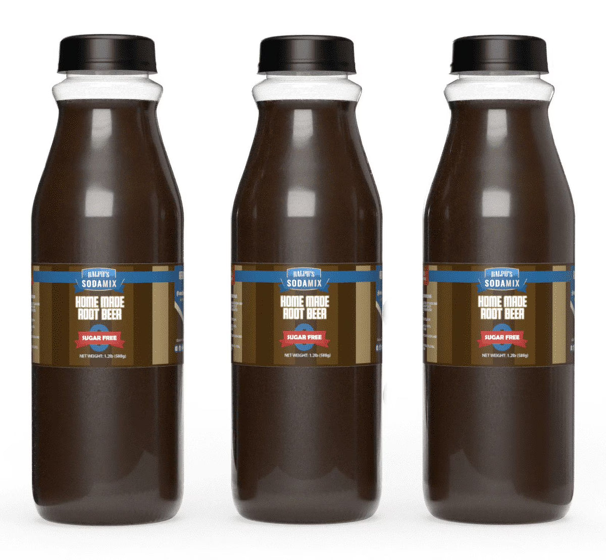 Sugar Free Root Beer Sparkling Water Soda Flavor, Three 16oz Bottles Q4471