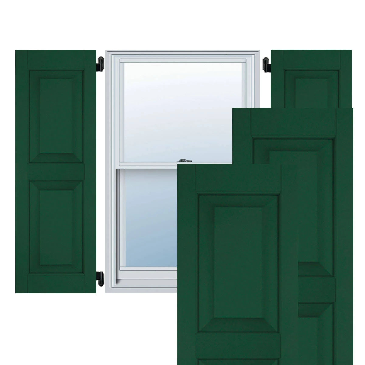 18x22W x 45x22H Exterior Real Wood Pine Raised Panel Shutters L2495