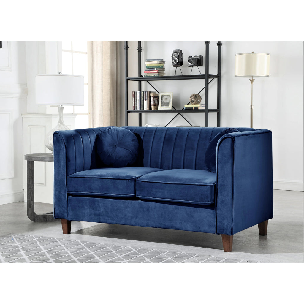 Green Velvet Chesterfield Loveseat E6775
