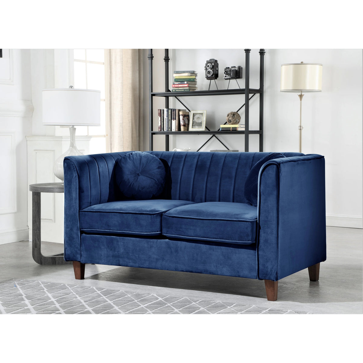 Green Velvet Chesterfield Loveseat E6775