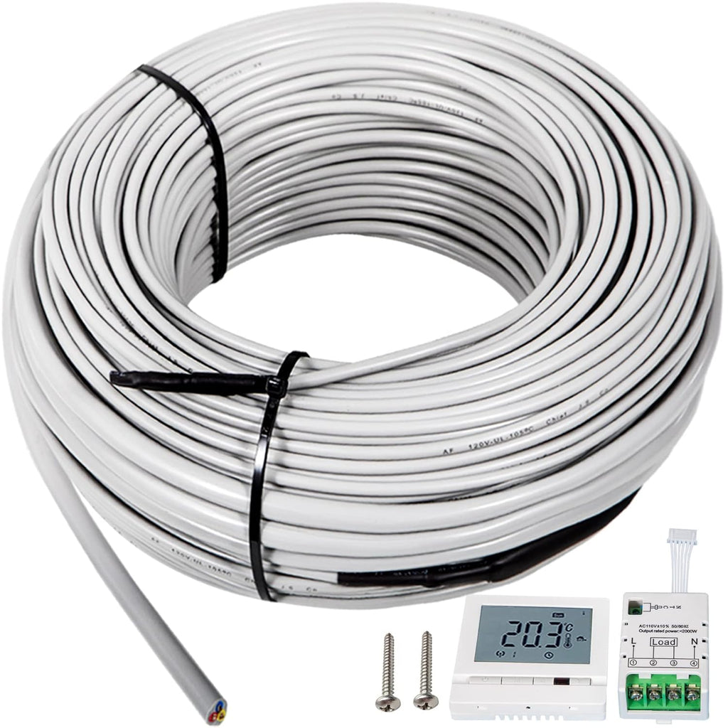 75 Square Feet Floor Heating Cable with Temperature Control Panel N986242