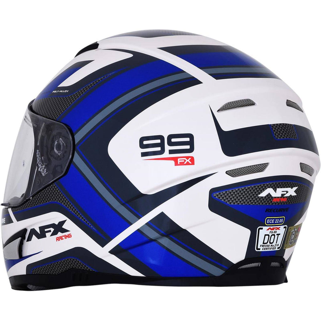 Pearl White/Blue Recurve Helmet C299