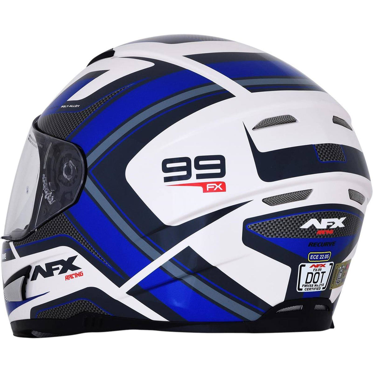 Pearl White/Blue Recurve Helmet C299