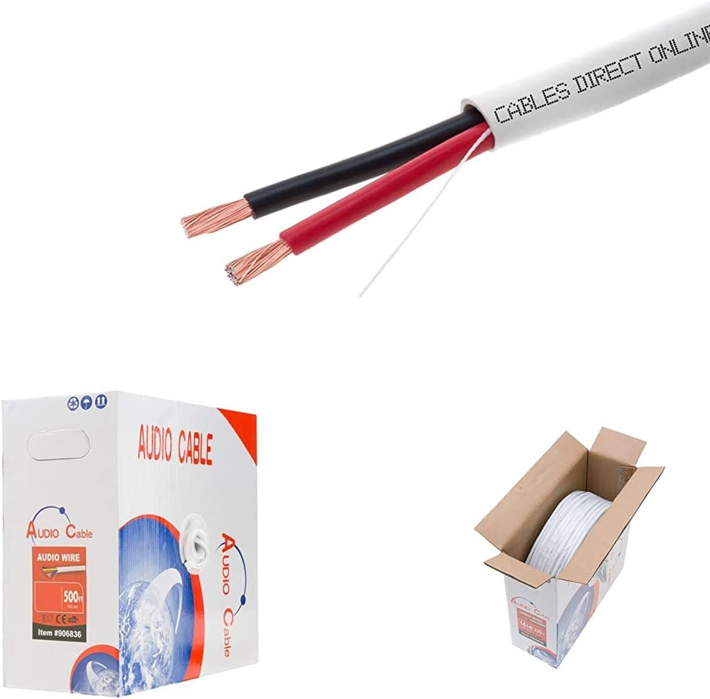 12AWG 2 Conductors CL2 Rated Loud Speaker Cable Wire, Pull Box U58816