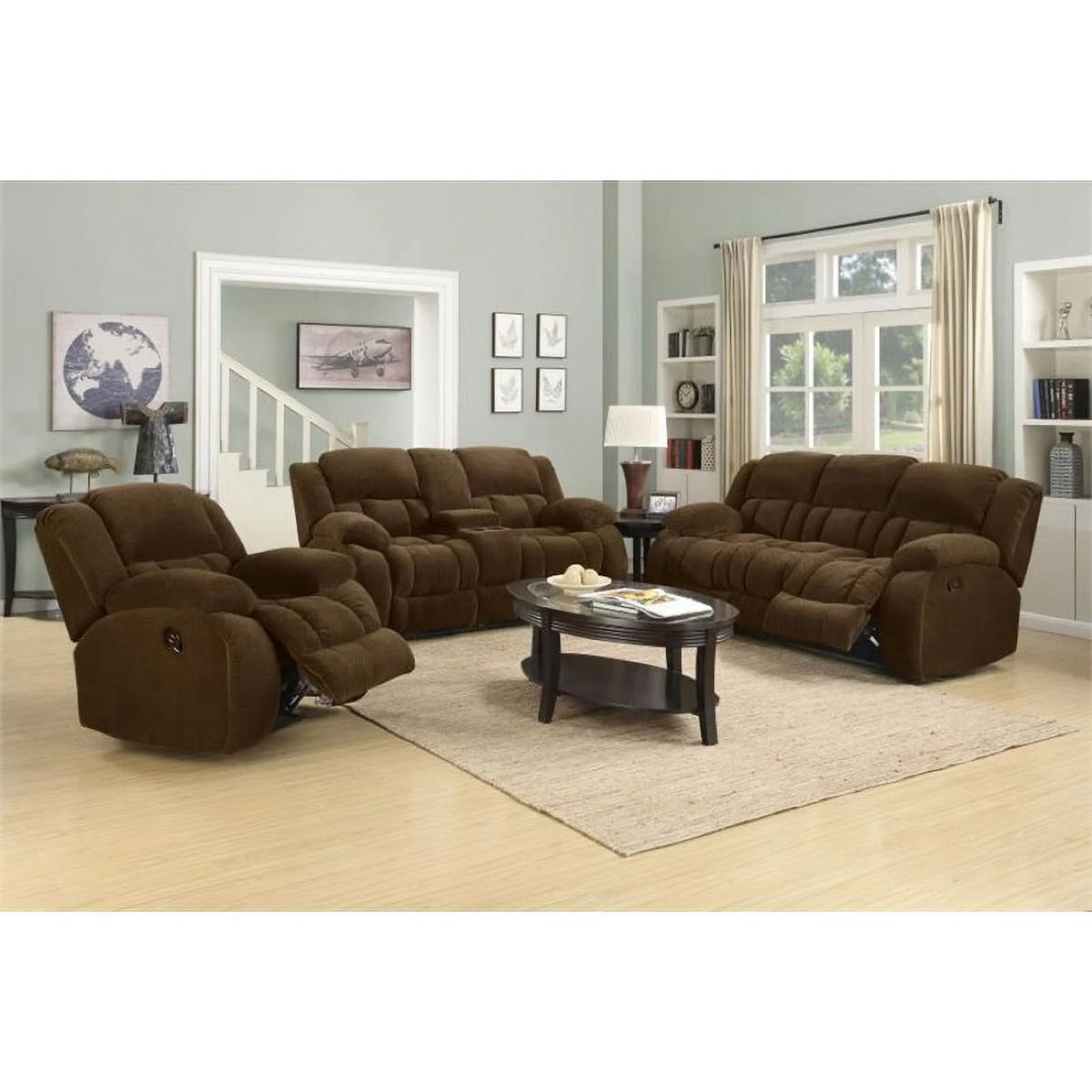 Chocolate 3-Piece Living Room Set F41873
