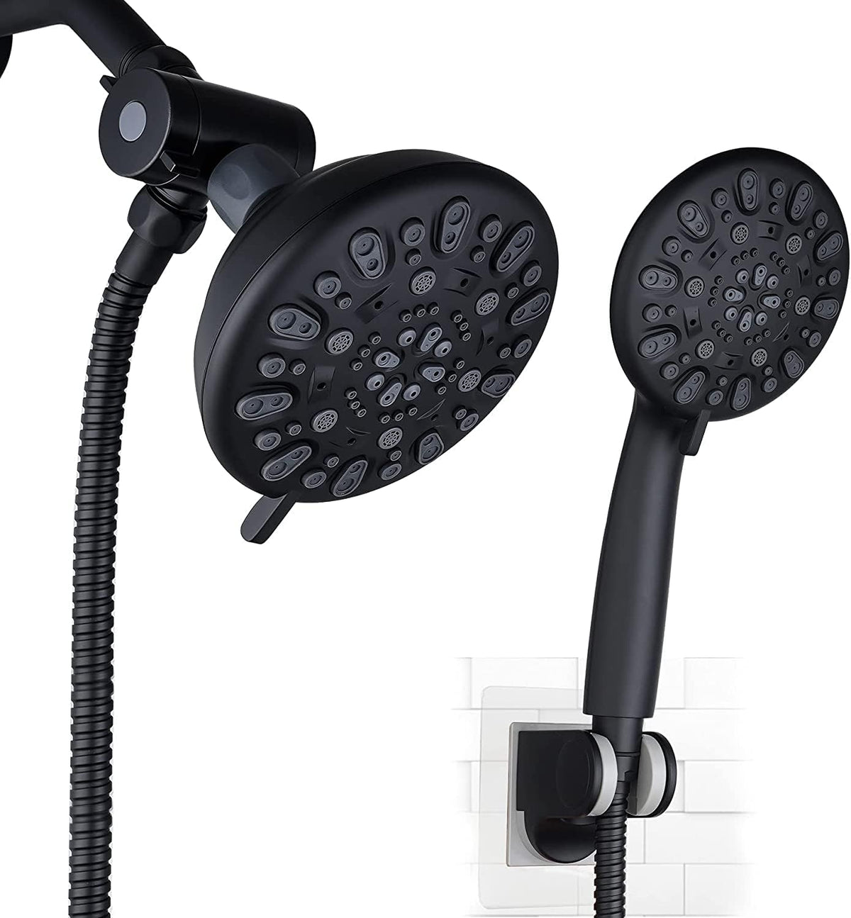 5-inch Rainfall Shower Head Combo with Handheld, 3-way Diverter, Brushed Nickel, Pack of 2 Y524