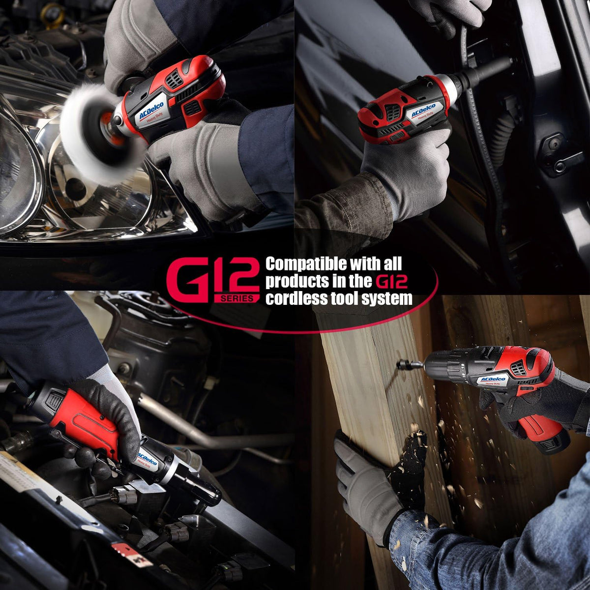 12V Cordless 3/8" Ratchet Wrench Tool Kit with 2 Batteries and Carrying Case Q4534