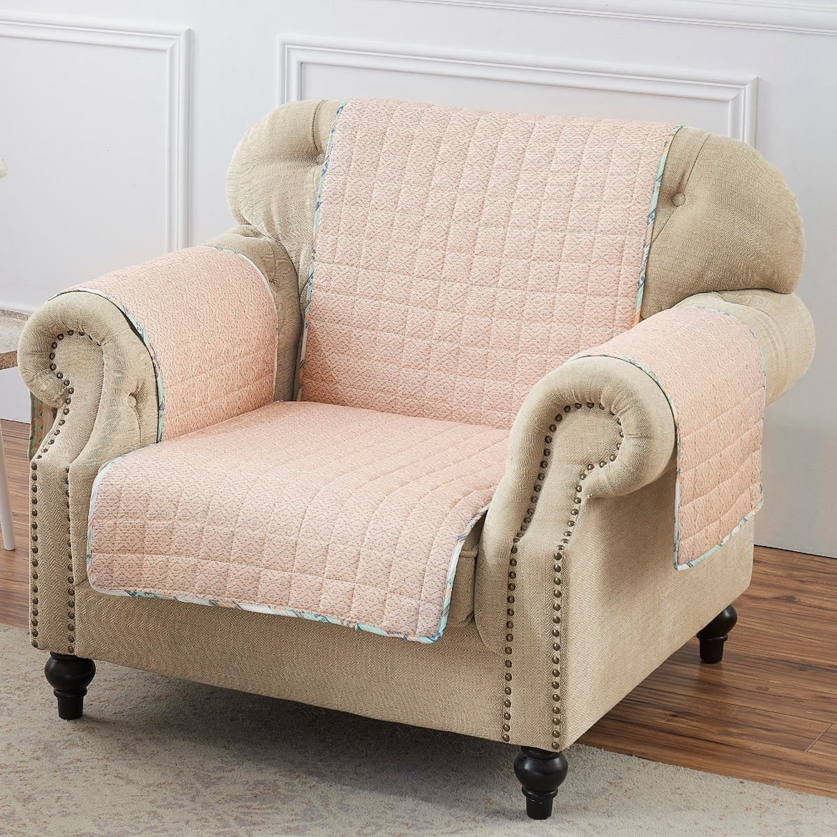 Tan Reversible Armchair Protector M374