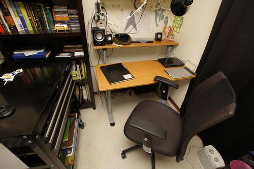 Medium Oak Height-Adjustable Drafting Table W54739