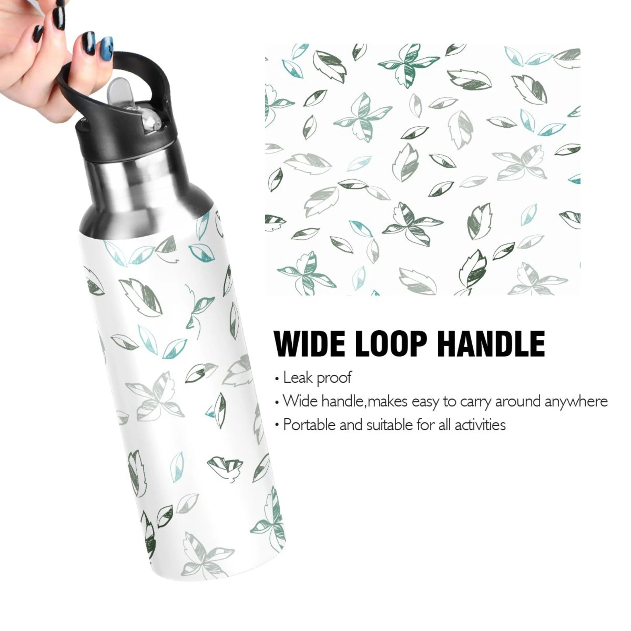 Stainless Steel Insulated Water Bottle with Straw Lid T99642