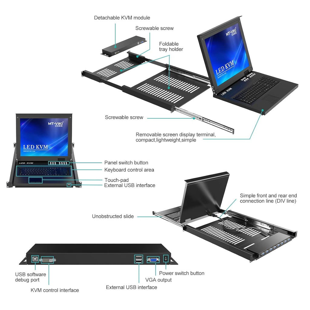 8 Port LCD KVM Console Monitor R5633