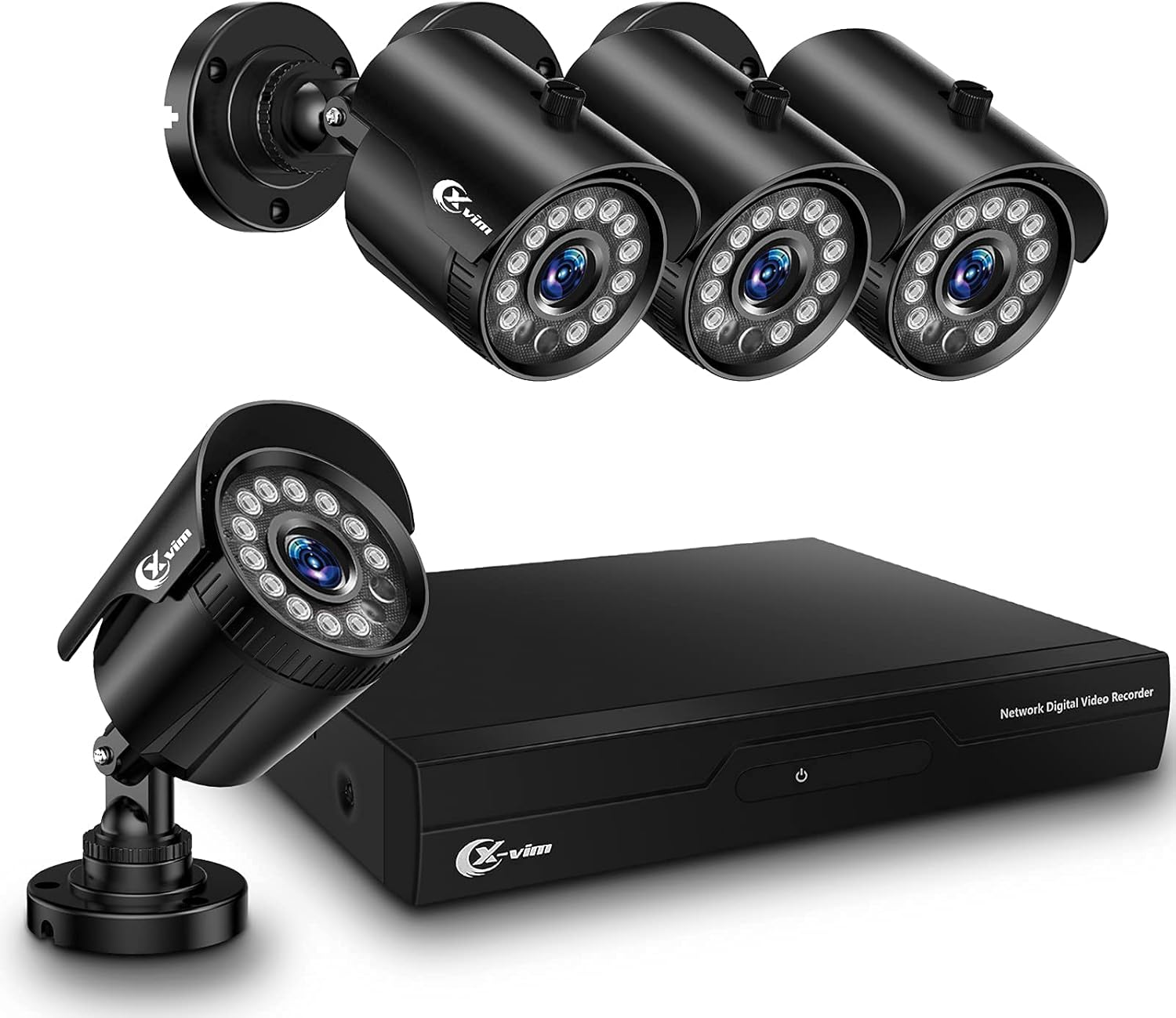 5MP 4CH Wired Security Camera System DVR, 4PCS 1080P Waterproof Outdoor Cameras H4416