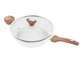 11" Deep Frypan 5 Qt Wok Non-Stick Ceramic Coating Aluminum Body Navy H46301