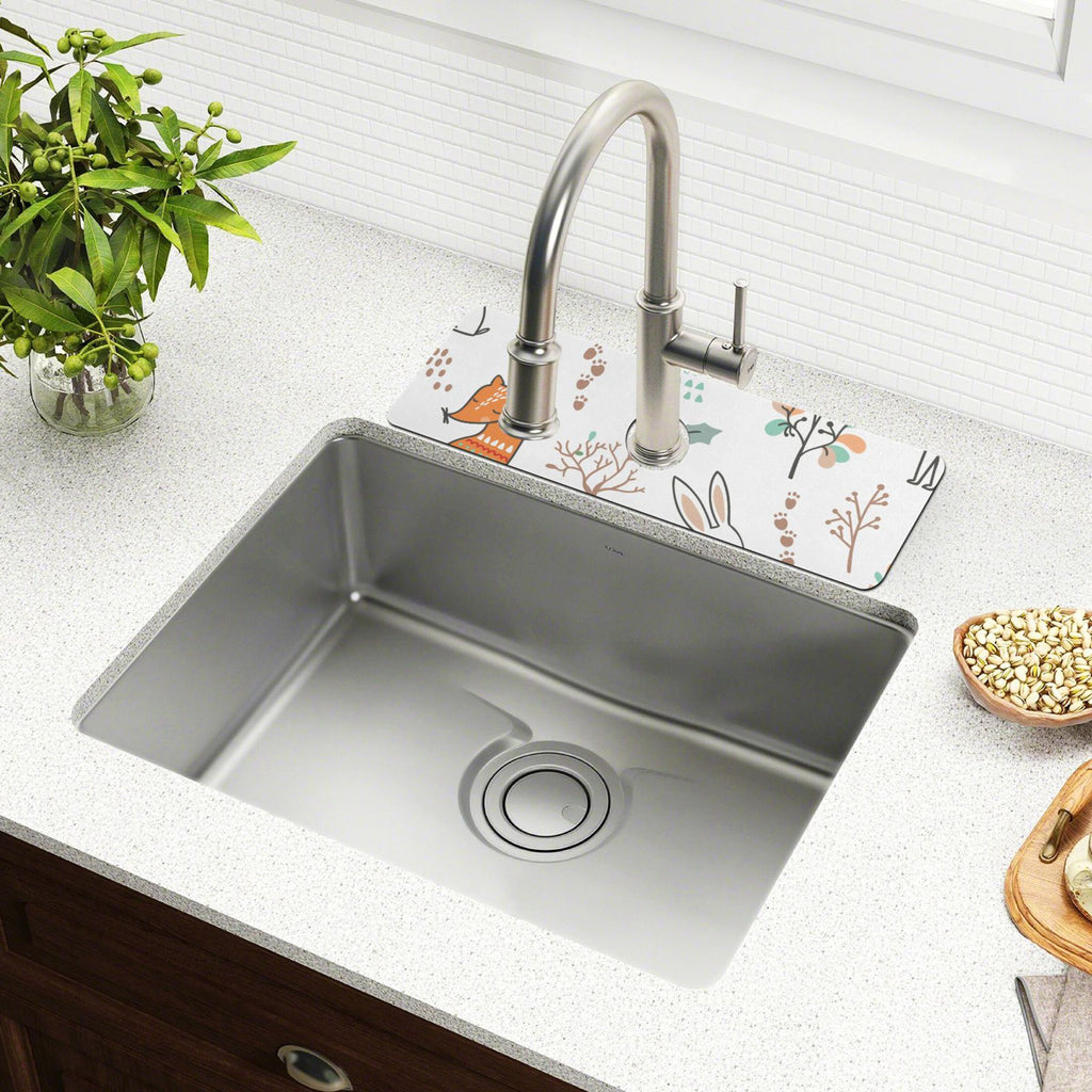 Sink Splash Guard Set 2 PCs Absorbent Draining Mats 30x5.4in A815238