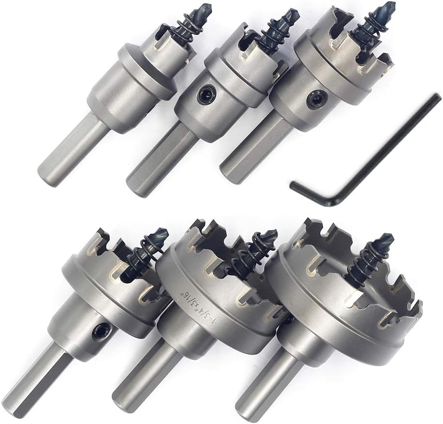 6pcs TCT Hole Saw Set with 3/8 Inch Shank K121986