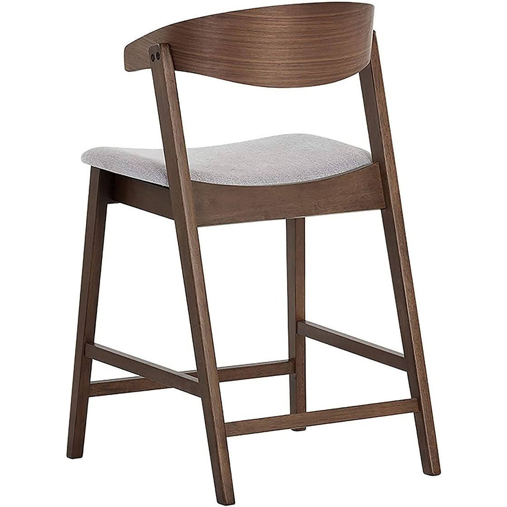 Wood Counter Table Set with 2 Counter Stools in Light Gray D69153