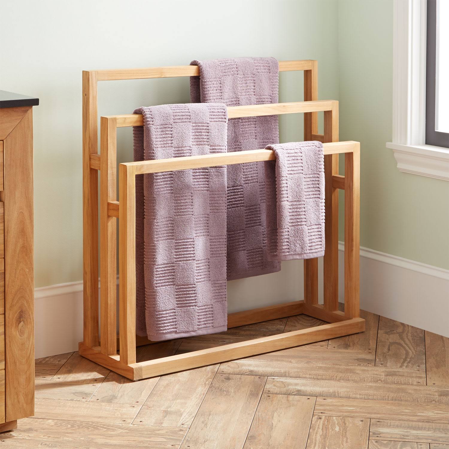 Natural Wood Towel Rack R461318