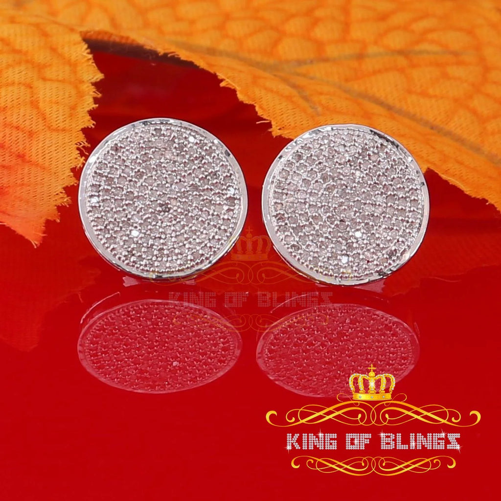 925 Sterling Silver White Hip Hop Stud Earrings P9503