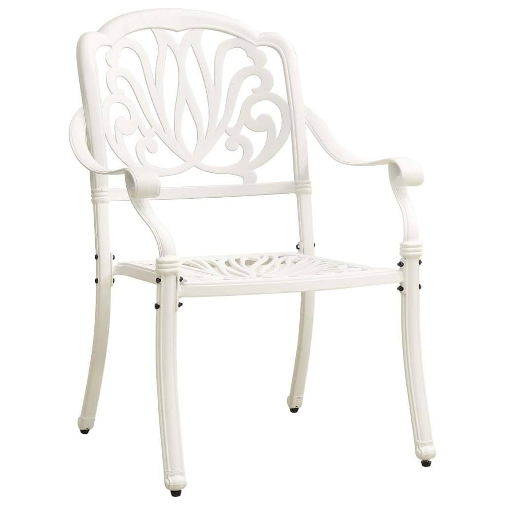3 Piece Bistro Set Cast Aluminum White Y754
