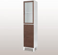 White Natural Wood Bathroom Linen Cabinet S94178