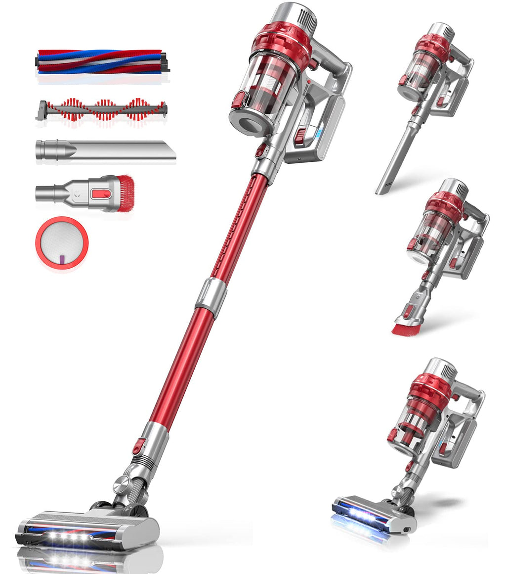 Cordless Stick Vacuum with 380W 26KPa 35min Runtime Detachable Battery S357