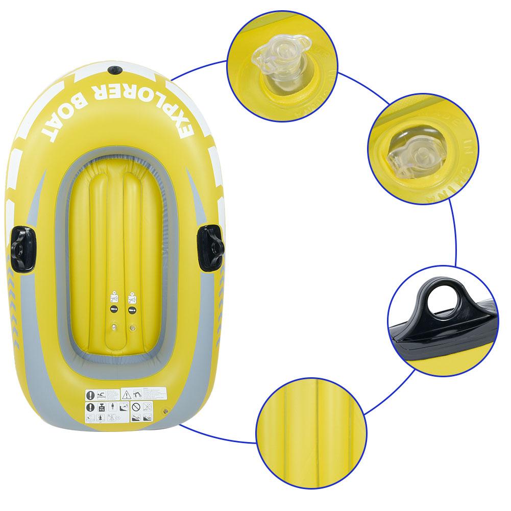 Yellow PVC Inflatable One Person Rowing Air Boat J7008