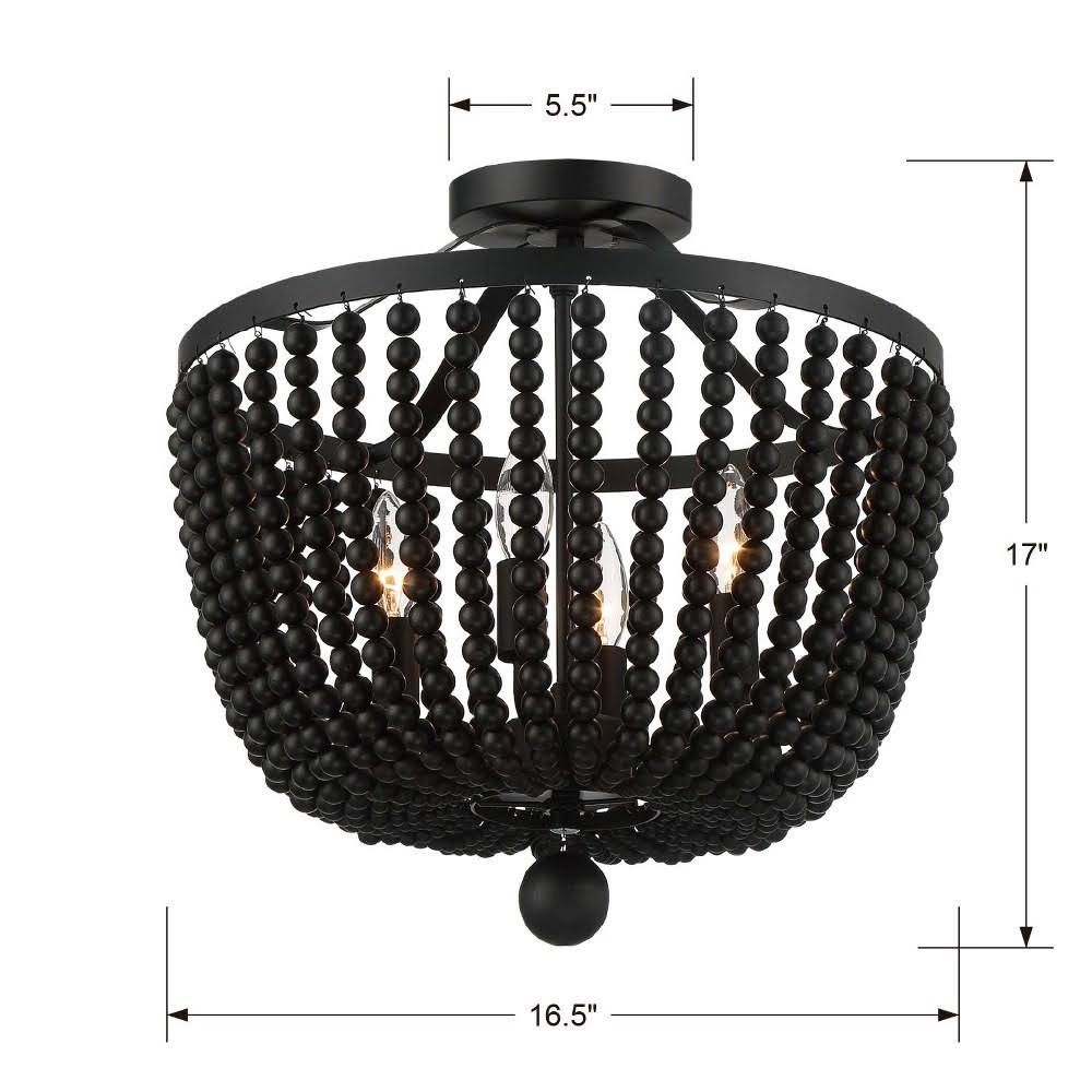 4 Light Forged Bronze Ceiling Mount W714142