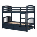 Navy Blue Solid Wood Bunk Beds B831775