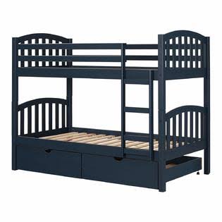 Navy Blue Solid Wood Bunk Beds B831775