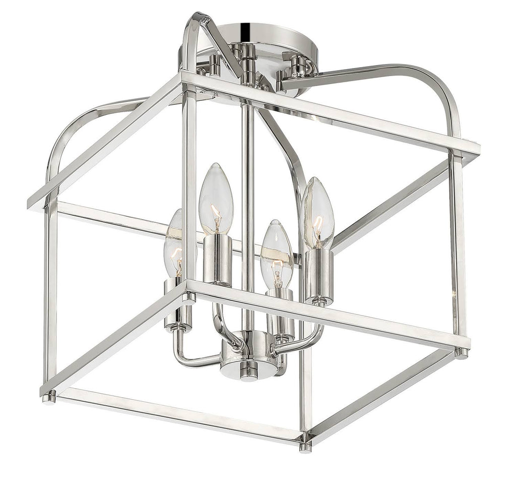 Polished Nickel Semi Flush Light N935