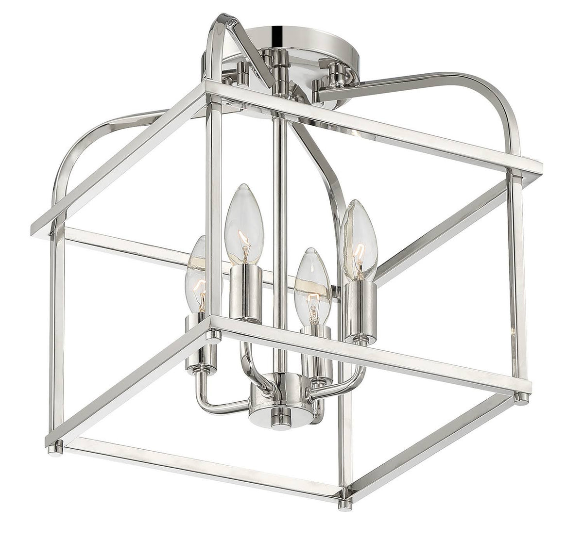 Polished Nickel Semi Flush Light N935