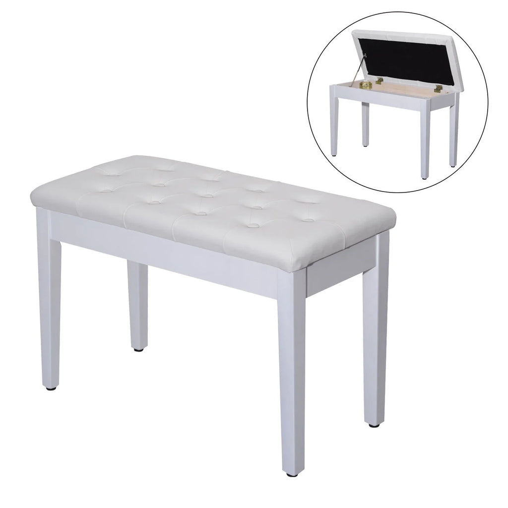 Birchwood Faux Leather Padded 2 Person Piano Bench B8349
