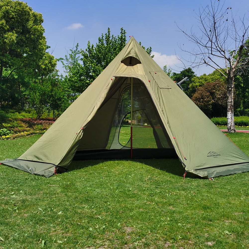 Camping Hot Tent 4-6 Person Tipi Tent with Stove Jack R1135