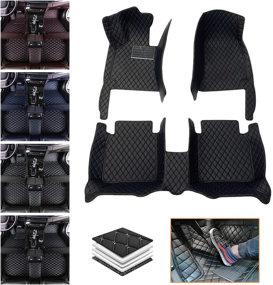 Red Waterproof Non-Slip Full Coverage Car Floor Mats H39384