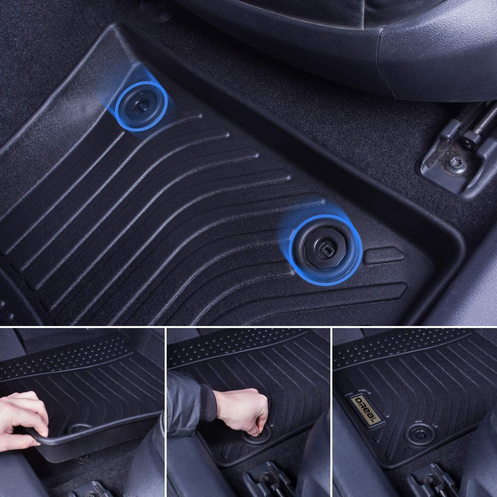 Black Waterproof Custom Fit Floor Mats for Tesla Model Y V2574