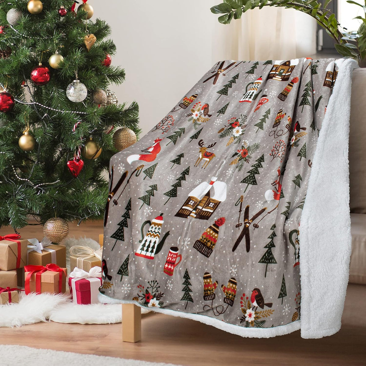 Red Buffalo Plaid Fleece Throw Blanket 50’’ X 60’’ F3703