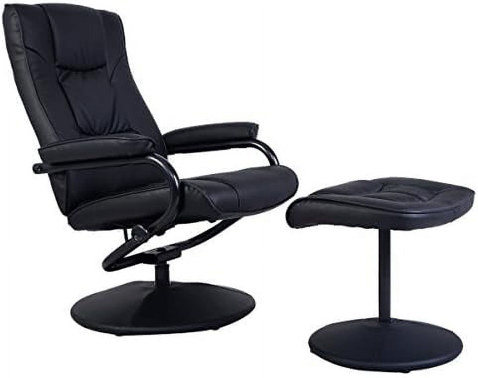 Gray PU Leather Recliner Chair with Ottoman U555