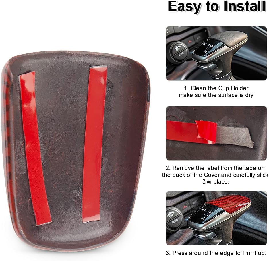 Red Carbon Fiber Gear Shift Knob Cover Trim G454110