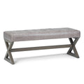 Distressed Grey Taupe Ottoman Bench J9469