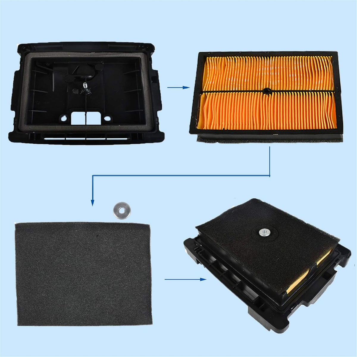Air Filter Housing Box with Filter Pack of 2 H531