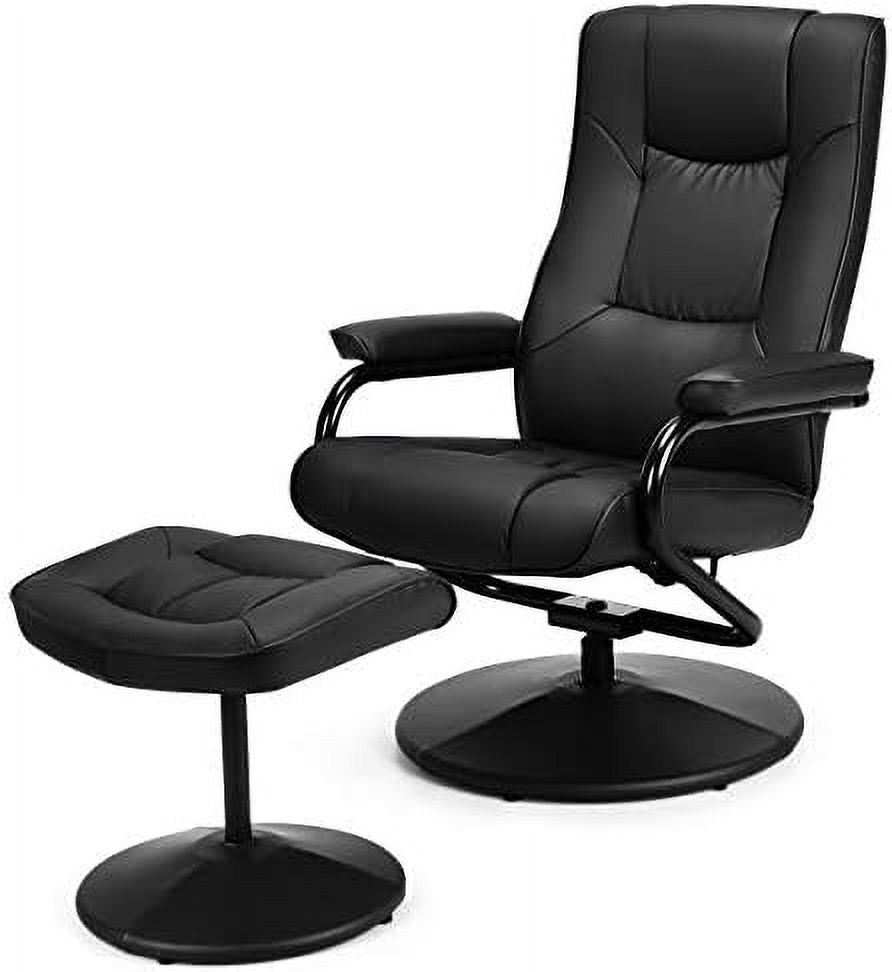 Gray PU Leather Recliner Chair with Ottoman U555