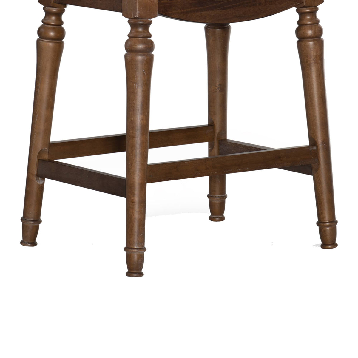 Brown and Gray Counter Height Stool with Saddle Seat B66154