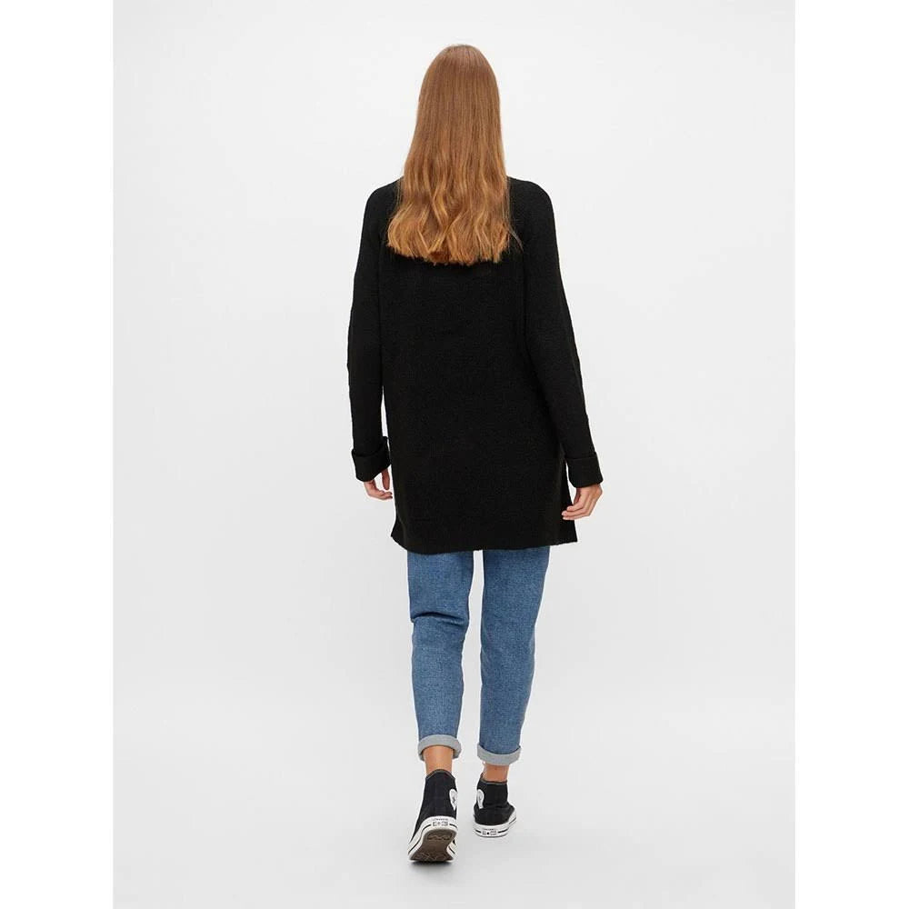 Longline Cardigan in Black K19115