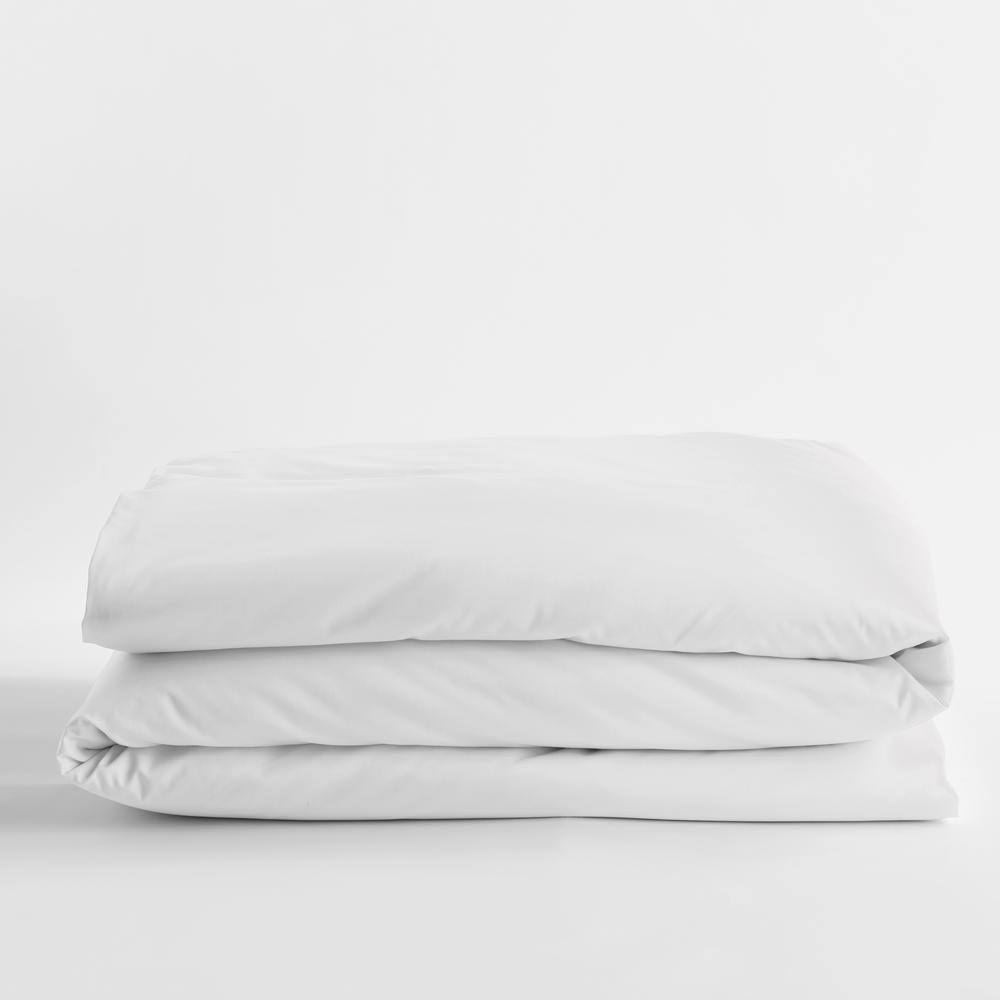 White Solid Egyptian Cotton Sateen Twin Duvet Cover Y19138
