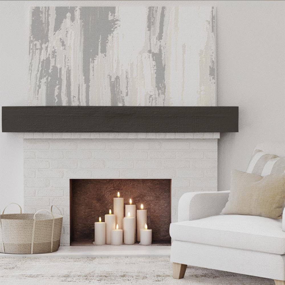 Rough Sawn Faux Wood Fireplace Mantel J673