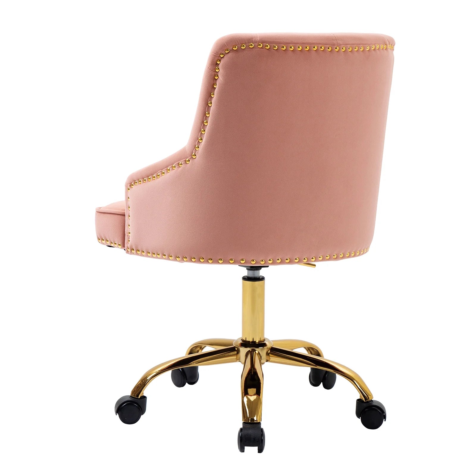 Velvet Vanity Chair with Tufted Button, Swivel Height-Adjustable Seat M853