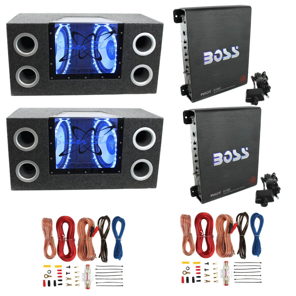 2 Pack Subwoofers & 2 Pack Amp & 2 Pack Wire Kit E861