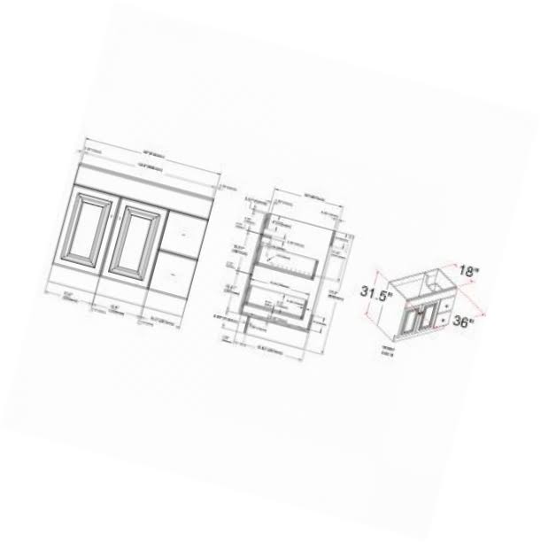 White 2-Door 2-Drawer Vanity Cabinet K612743